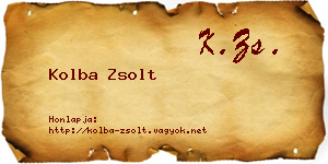 Kolba Zsolt névjegykártya